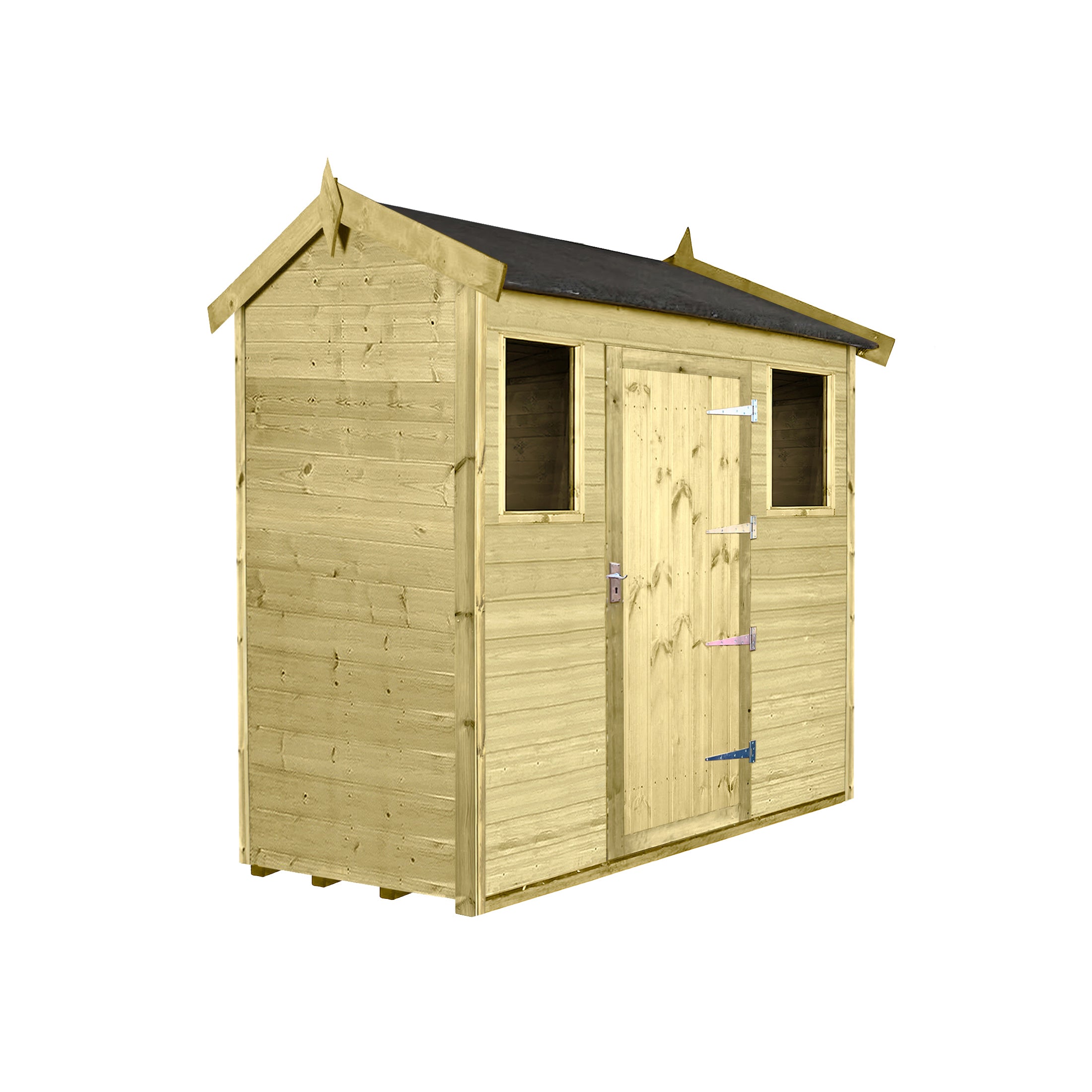 8x5 Deluxe Apex Shed, 7ft Tall, 15mm Cladding, Door Centre – Atlas Sheds