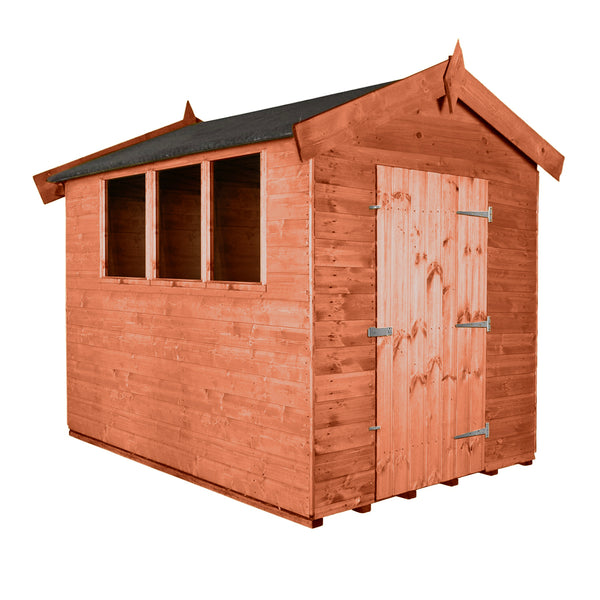 8x6 Classic Apex Shed, Door Gable Right – Atlas Sheds