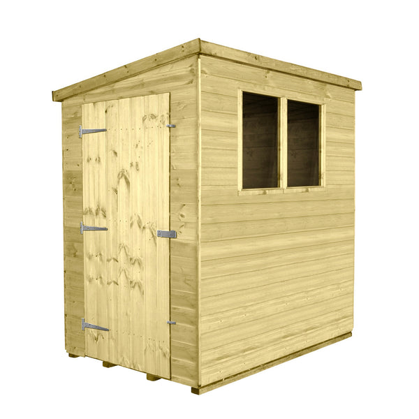 6x4 Superior Tall Pent Shed, Door Gable Left – Atlas Sheds